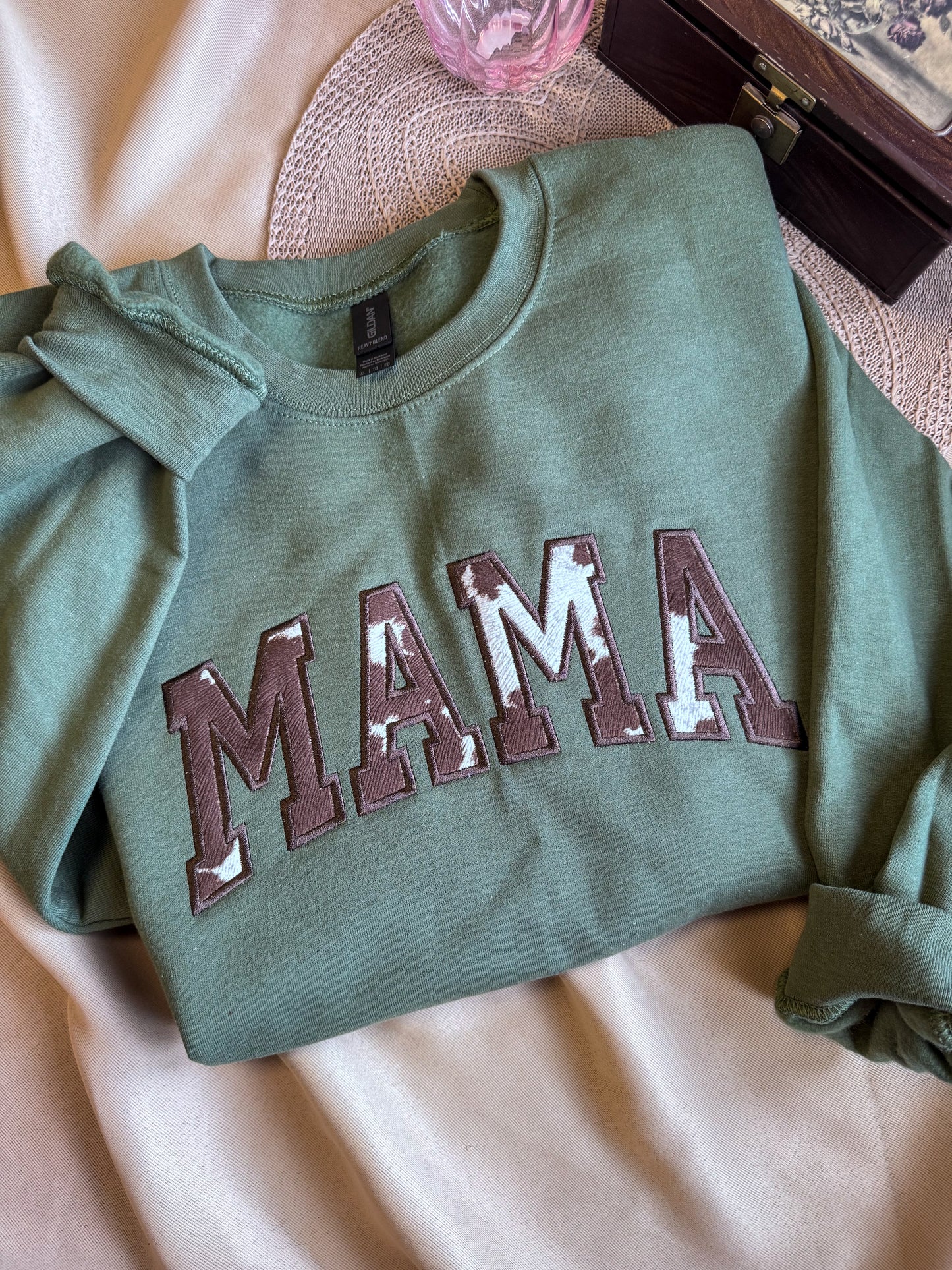 Cow Print MAMA Crewneck