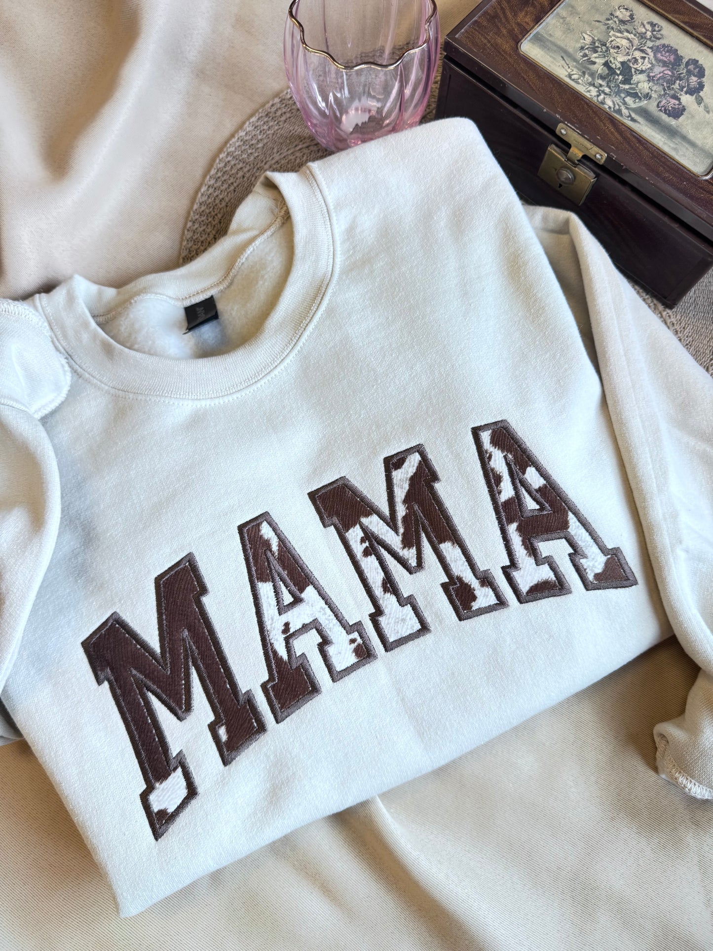 Cow Print MAMA Crewneck